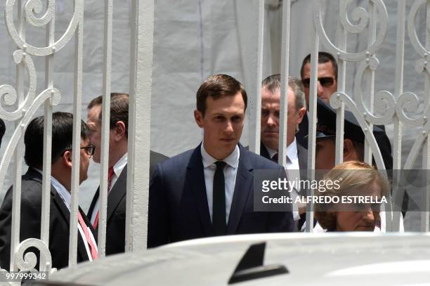 White House advisor Jared Kushner leaves the headquarters of Mexican President-elect Andres Manuel Lopez Obrador's party after holding a meeting, in...