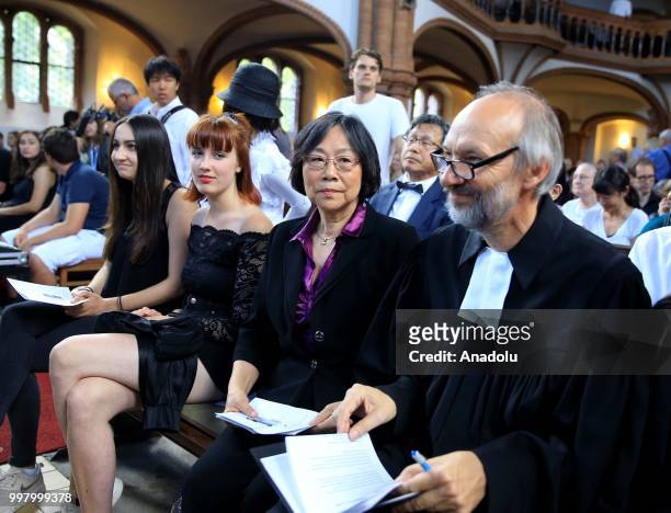 Chinese writer Tienchi Martin Liao attends a commemoration for Chinese human rights activist and Nobel Peace Prize laureate Liu Xiaobo at Gethsemane...