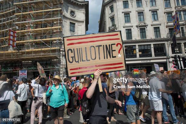 Activists protest against US President Donald Trump's UK visit on the 13th July 2018 in central London in the United Kingdom. Donald Trump is on a UK...