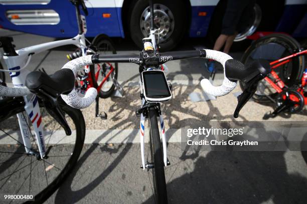 Arnaud Demare of France and Team Groupama FDJ / Lapierre Bike / Handlebar / Power meter / Detail view / during the 105th Tour de France 2018, Stage 7...