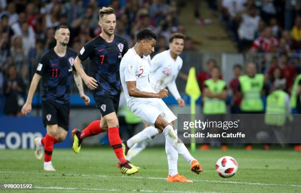 Jesse Lingard of England during the 2018 FIFA World Cup Russia Semi Final match between England and Croatia at Luzhniki Stadium on July 11, 2018 in...