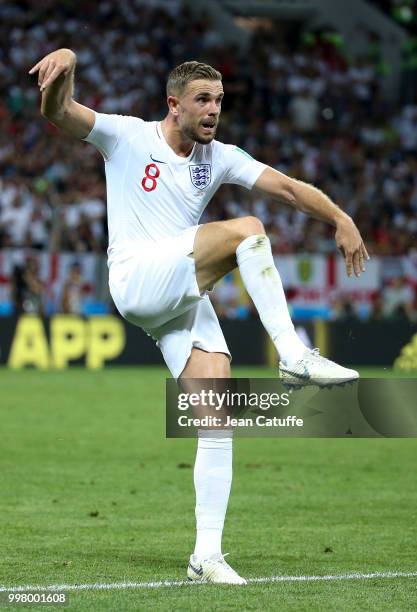 Jordan Henderson of England during the 2018 FIFA World Cup Russia Semi Final match between England and Croatia at Luzhniki Stadium on July 11, 2018...