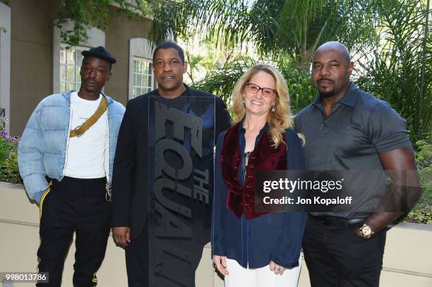 Ashton Sanders, Denzel Washington, Melissa Leo and Antoine Fuqua attend the photo call for Columbia Pictures' "The Equalizer 2" at the Four Seasons...