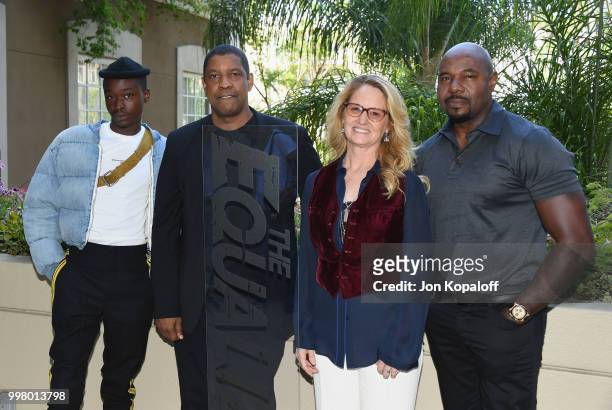 Ashton Sanders, Denzel Washington, Melissa Leo and Antoine Fuqua attend the photo call for Columbia Pictures' "The Equalizer 2" at the Four Seasons...