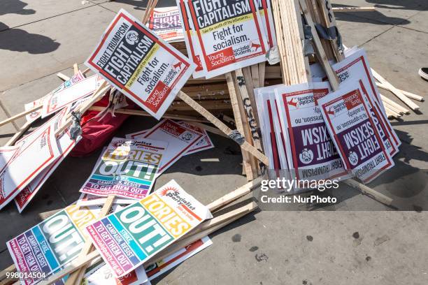 Protest against American president, Donald Trump visit to the UK in London on 13 of July, 2018. The demonstration gathered about 250 thousand people,...