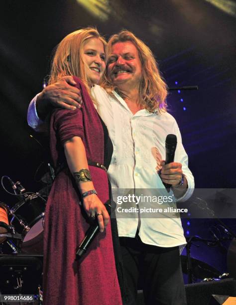 Singer Julia Mandoki and her musician father Leslie Mandoki at the the Wings of Freedom concert in Budapest, Hungary, 8 August 2017. The Sziget...