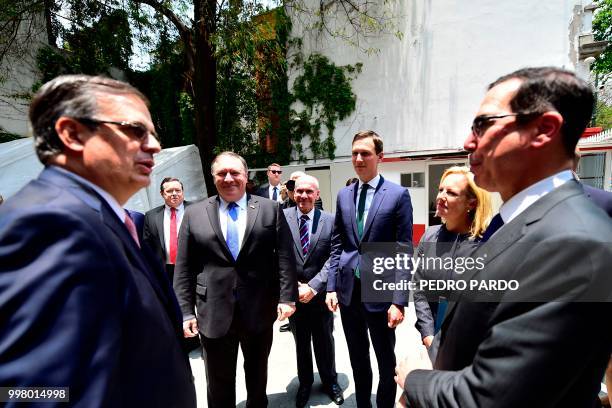 Secretary of State Mike Pompeo , US Homeland Security Secretary Kirstjen Nielsen , White House advisor Jared Kushner and US Treasury Secretary Steven...