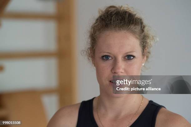 German tennis player Laura Siegemund is interviewed by the German Press Agency in Stuttgart, Germany, 8 August 2017. Photo: Marijan Murat/dpa