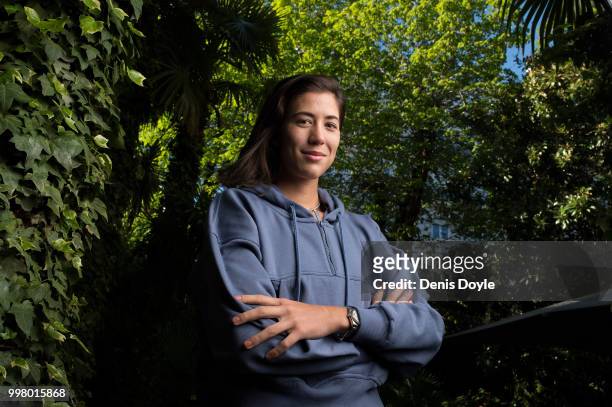 Garbine Muguruza of Spain is photographed during a photo session on April 16, 2018 in Madrid, Spain.