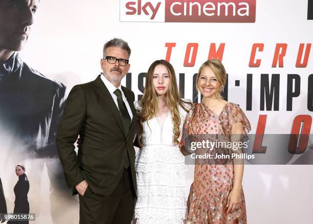 Director Christopher McQuarrie, daughter Wilhelmina and wife Heather attend the UK Premiere of 'Mission: Impossible - Fallout' at the BFI IMAX on...
