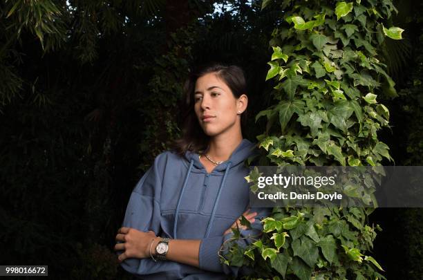 Garbine Muguruza of Spain is photographed during a photo session on April 16, 2018 in Madrid, Spain.