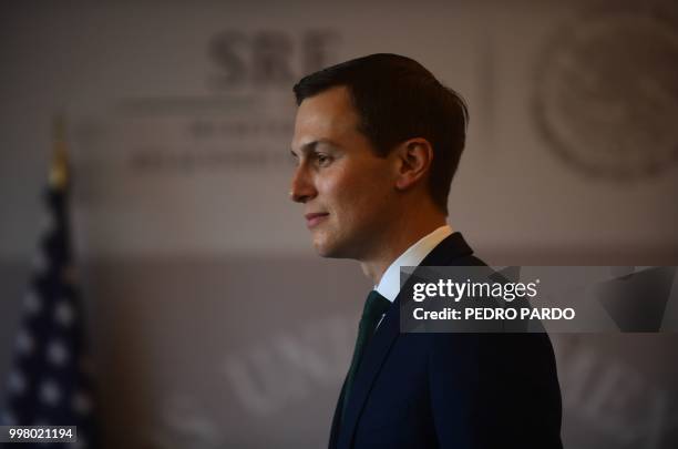 White House advisor Jared Kushner is pictured at the Foreign Ministry in Mexico City, where he arrived to hold a meeting with Mexico's Foreign...