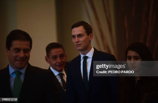 White House advisor Jared Kushner is pictured at the Foreign Ministry in Mexico City, where he arrived to hold a meeting with Mexico's Foreign...