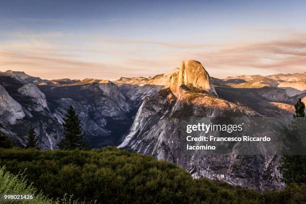 sunset from glacier point, yosemite - sunset point stock pictures, royalty-free photos & images