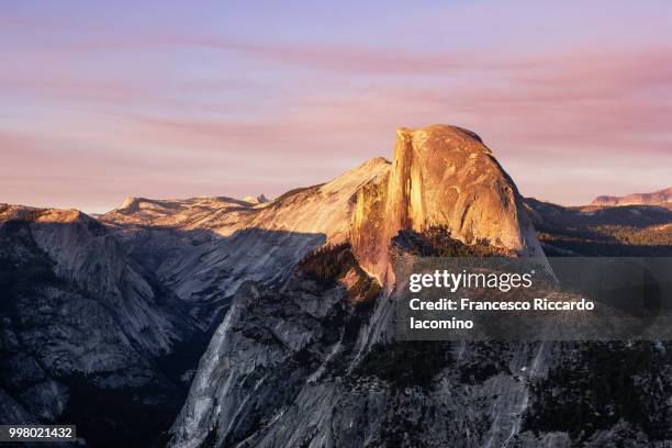sunset from glacier point, yosemite - mariposa county stock pictures, royalty-free photos & images
