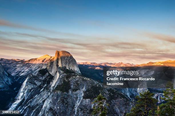 sunset from glacier point, yosemite - sunset point stock pictures, royalty-free photos & images