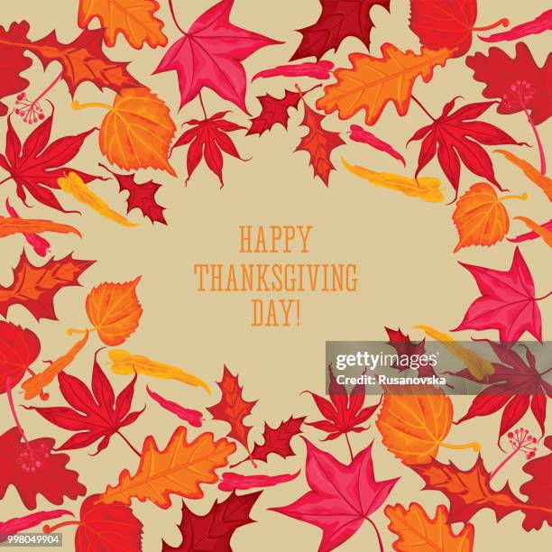 illustrations, cliparts, dessins animés et icônes de heureux jour de thanksgiving ! - feuille de saule