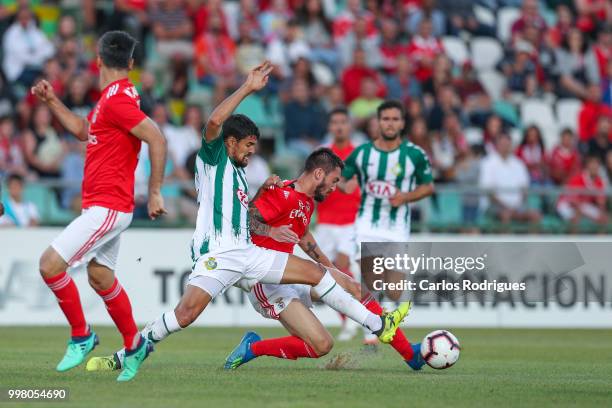 Vitoria Setubal defender Nuno Reis from Portugal vies with SL Benfica forward Facundo Ferreyra from Argentina for the ball possession during the...