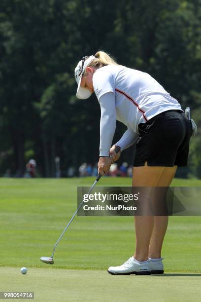 Brittany Lincicome of Seminole, Florida putts on the 7th green during the second round of the Marathon LPGA Classic golf tournament at Highland...