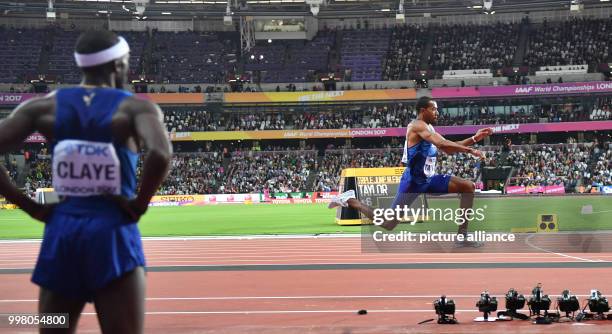 Triple jumper Chris Taylor from the USA during his victory at the men's triple jump at the IAAF World Championships, in London, UK, 10 August 2017....