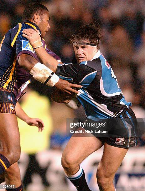 Martin Lang of the Sharks in action during the NRL qualifying final between the Sharks and the Brisbane Broncos held at Toyota Park, Sydney,...