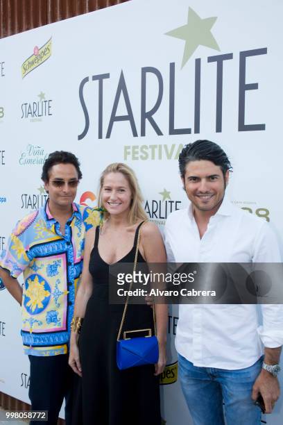 Josie, Fiona Ferrer and Julian Porras attend at Starlite music Festivalon July 11, 2018 in Marbella, Spain