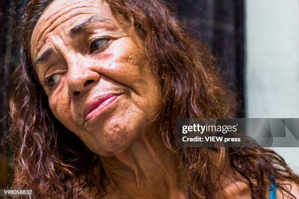 July 10. Griselda Guaymas from Sonora Mexico poses for a portrait at Hotel del Migrante on July 10, 2018 in Mexicali, Mexico. Hotel del Migrante is a...