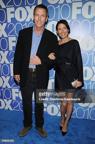 Actors Hugh Laurie and Lisa Edelstein attend the 2010 FOX Upfront after party at Wollman Rink, Central Park on May 17, 2010 in New York City.