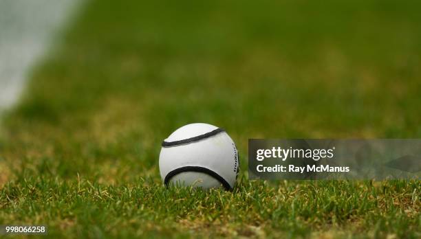 Thurles , Ireland - 8 July 2018; A 'Sliothar' rests on the grass during the Leinster GAA Hurling Senior Championship Final Replay match between...