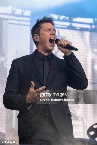 David Miller of Il Divo performs on stage at Edinburgh Castle Esplanade on July 13, 2018 in Edinburgh, Scotland.