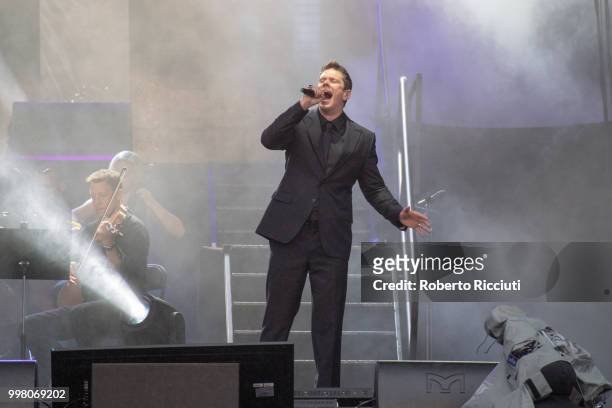 David Miller of Il Divo performs on stage at Edinburgh Castle Esplanade on July 13, 2018 in Edinburgh, Scotland.