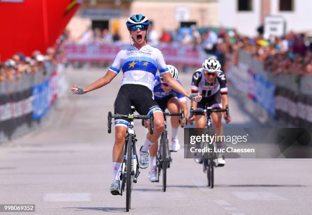 Arrival / Marianne Vos of The Netherlands and Team WaowDeals Pro Cycling / Celebration / Elisa Longo Borghini of Italy and Team Wiggle High5 Blue...