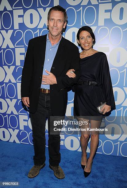 Actors Hugh Laurie and Lisa Edelstein attend the 2010 FOX Upfront after party at Wollman Rink, Central Park on May 17, 2010 in New York City.