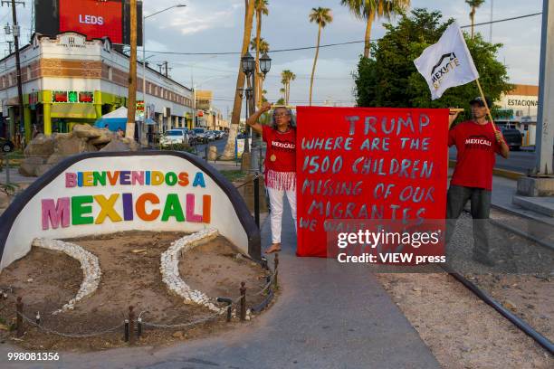 July 10: Demonstrators take part in a protest against U.S. President Donald Trump migration policies in the border between Mexico and the U.S., on...