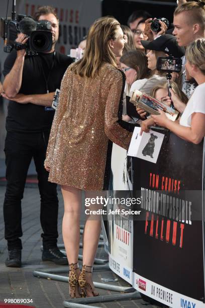 Rebecca Ferguson attends the UK Premiere of "Mission: Impossible - Fallout" at BFI IMAX on July 13, 2018 in London, England.