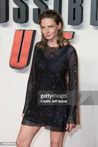 Rebecca Ferguson attends the UK Premiere of "Mission: Impossible - Fallout" at BFI IMAX on July 13, 2018 in London, England.