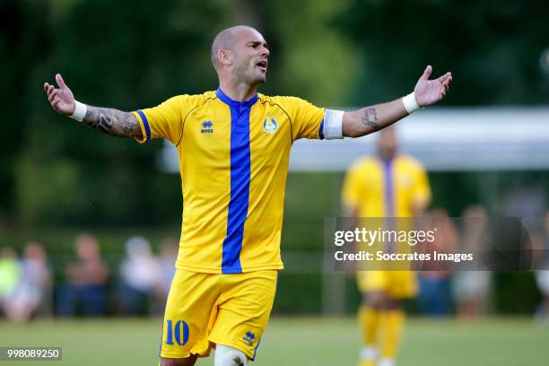 Wesley Sneijder of Al Gharafa during the Club Friendly match between Steaua Bucharest v Al Gharafa at the Sportpark Wiesel on July 13, 2018 in...