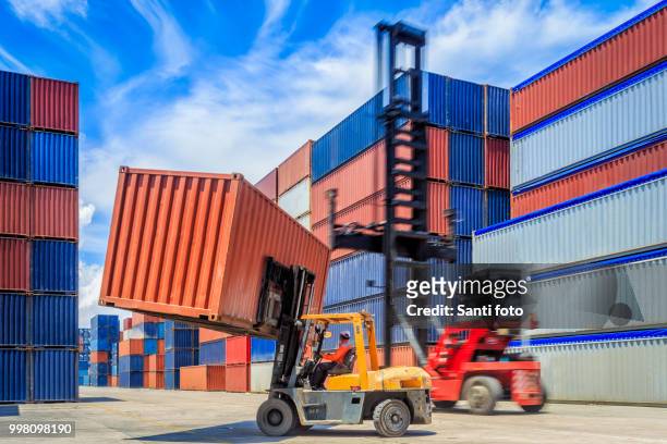 forklift - sanyi stock pictures, royalty-free photos & images