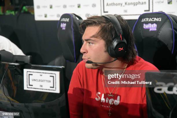 Gamer unclegetter at the Twitch Prime and PUBG Battlegrounds Squad Showdown gaming event on July 13, 2018 in Los Angeles, California.