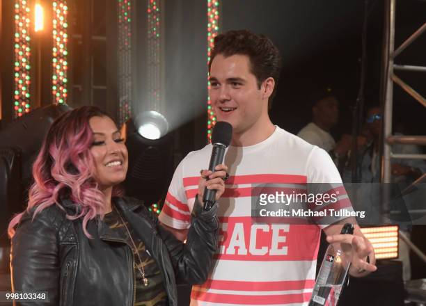 Actor Charlie DePew gets interviewed at the Twitch Prime and PUBG Battlegrounds Squad Showdown gaming event on July 13, 2018 in Los Angeles,...