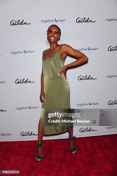 Carrie Bernans arrives at Gilda Garza Presents Kings & Queens Art Exhibition in Support of Together1Heart on July 12, 2018 in Los Angeles, California.