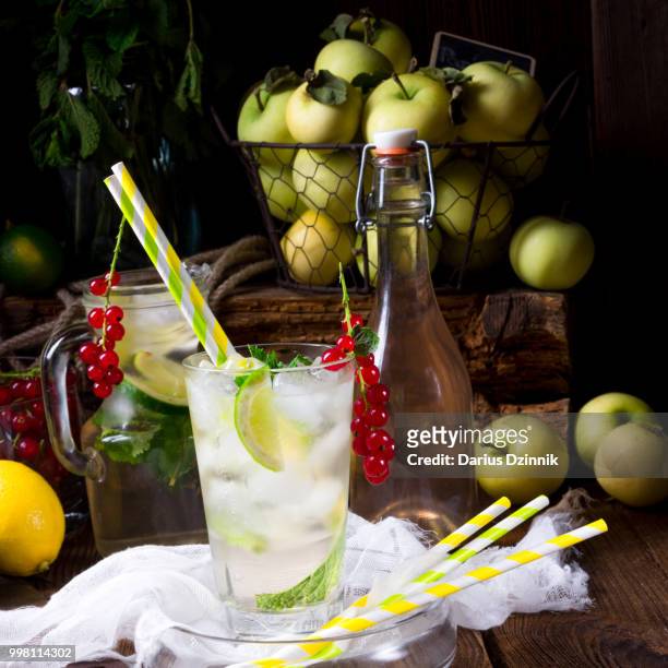 apple currant soda with lime - soda bildbanksfoton och bilder