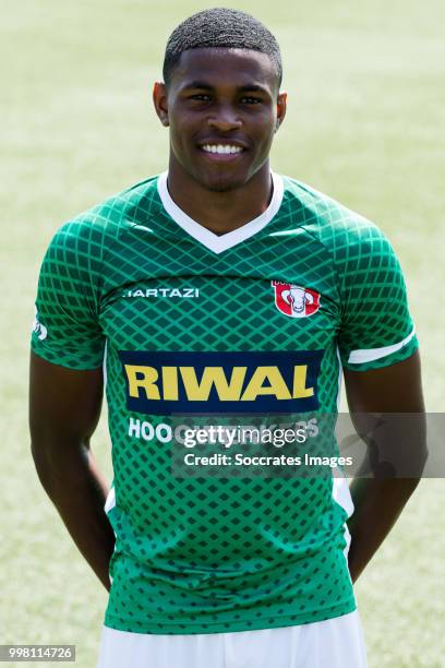 Jeremy Cijntje of FC Dordrecht during the Photocall FC Dordrecht at the Riwal Hoogwerkers Stadium on July 13, 2018 in Dordrecht Netherlands