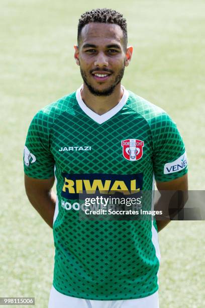 Dwayne Green of FC Dordrecht during the Photocall FC Dordrecht at the Riwal Hoogwerkers Stadium on July 13, 2018 in Dordrecht Netherlands