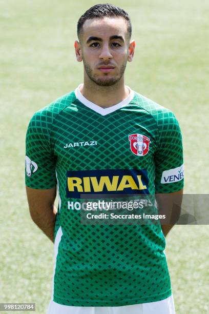 Oussama Zamouri of FC Dordrecht during the Photocall FC Dordrecht at the Riwal Hoogwerkers Stadium on July 13, 2018 in Dordrecht Netherlands