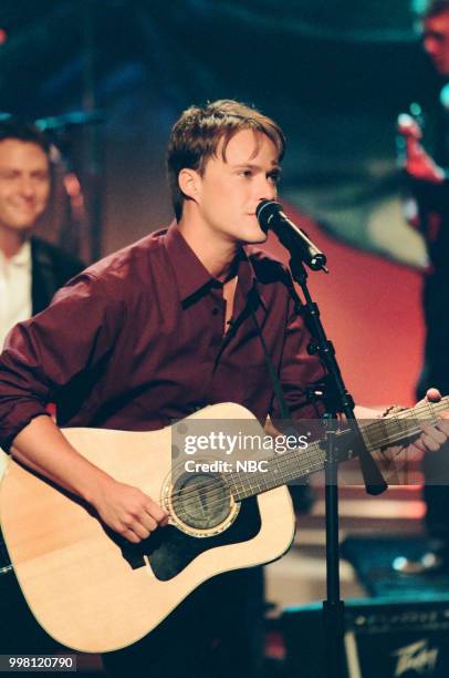 Episode 1666-- Pictured: Musical guest Bryan White performing on August 18, 1999 --