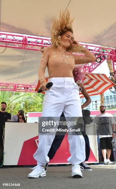 Singer Rita Ora performs at the Flamingo Go Pool Dayclub at Flamingo Las Vegas on July 13, 2018 in Las Vegs, Nevada.