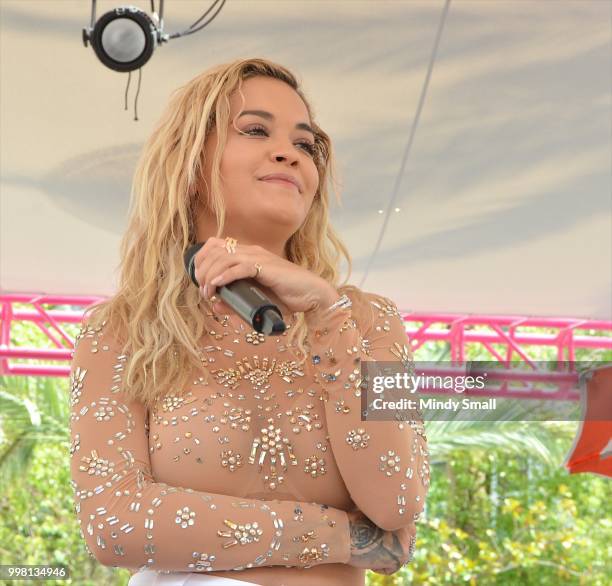 Singer Rita Ora performs at the Flamingo Go Pool Dayclub at Flamingo Las Vegas on July 13, 2018 in Las Vegs, Nevada.