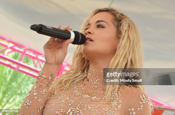 Singer Rita Ora performs at the Flamingo Go Pool Dayclub at Flamingo Las Vegas on July 13, 2018 in Las Vegs, Nevada.