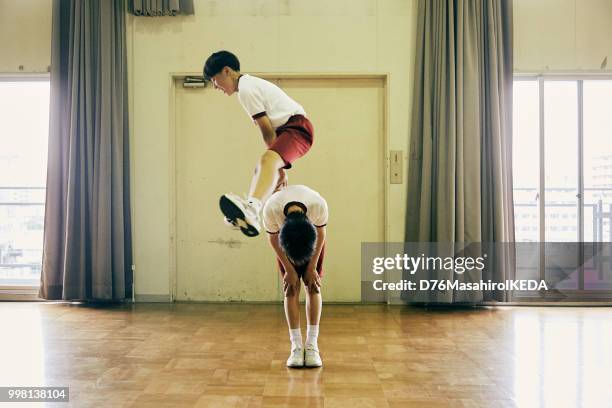 school life in japan - slab sided gymnastics vault stock pictures, royalty-free photos & images